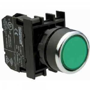 Кнопка с подсветкой-светодиод Emas зеленая B191DY