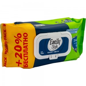 Влажные антибактериальные салфетки Emily Style упаковка 120 шт 218426