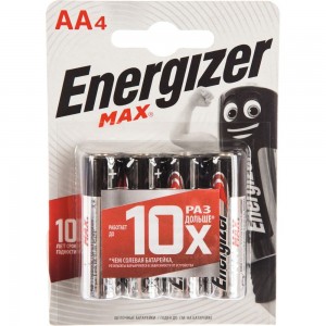 Щелочная батарейка LR6 AA MAX 1.5В бл/4 ENERGIZER 7638900411409
