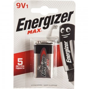 Щелочная батарейка Energizer 6LR61 MAX 9В бл/1 7638900426663