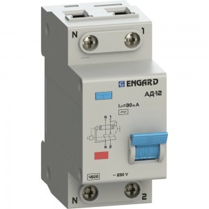 Автоматический выключатель дифференциального тока Engard АД12 2р C32 30 мА электронный, тип AC AD12-23CAC-32
