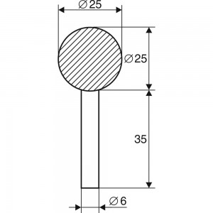 Шарошка абразивная сфера 25 мм, К60, хв-к 6 мм Энкор 21655