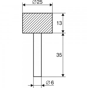Шарошка абразивная цилиндр 25x13 мм, К60, хв-к 6 мм Энкор 21652