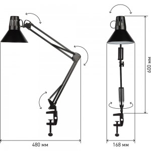 Настольный светильник, черный ЭРА N-121-E27-40W-BK C0041454
