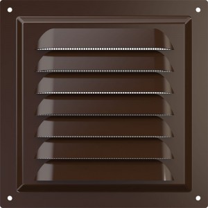 Решетка вентиляционная стальная с сеткой (150x150 мм; коричневая) ERA 1515МЭ кор 87-915