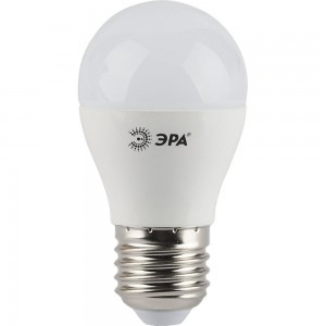 Светодиодная лампа ЭРА LED P45-5W-827-E27, шар, теплый Б0028486