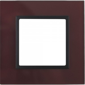 Рамка ЭРА 14-5101-25 на 1 пост, стекло, Elegance, бордо+антрацит Б0034479