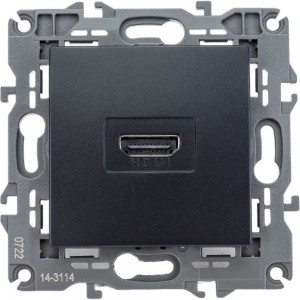 Розетка HDMI ЭРА 14-3114-05 IP20, Elegance, антрацит Б0034336