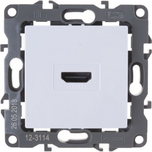 Розетка ЭРА 12-3114-01 HDMI, IP20, 12, белый Б0027481