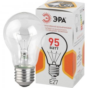 Лампа накаливания ЭРА A50, груша, 95Вт, 230В, Е27, цветная упаковка Б0039124