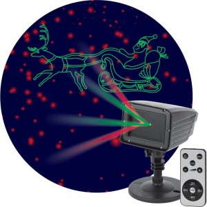 Laser-проектор ЭРА ENIOP02 Дед Мороз, мультирежим, 2 цвета, 220V, IP44 Б0041643