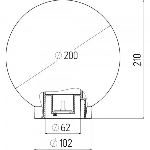 Садовопарковый светильник ЭРА НТУ 0160205 шар дымчатый D200mm Б0048065