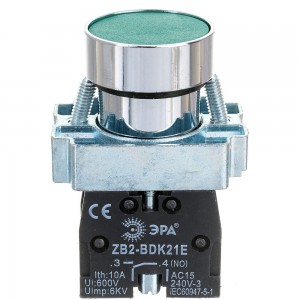 Кнопка управления ЭРА LAY5-BA31 без подсветки, зеленая, 1з, 20/200/8000 Б0045665