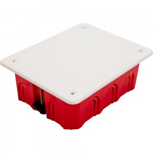 Распаечная коробка ЭРА KRP, 120х92х45мм, для полых стен, саморезы, пластиковые лапки, крышка Б0047262