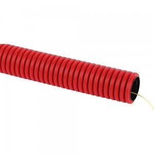 Гофрированная двустенная труба ЭРА ПНД красная d=63мм с зондом 50м 3 Б0048279
