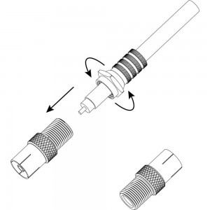 Переходник ЭРА гнездо F - гнездо TV, simple RSA021 Б0048292