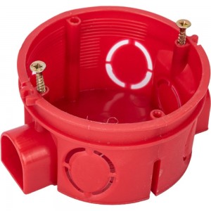 Усиленная установочная коробка ЭРА КУТС 68х42 мм, для твердых стен, красная IP20 Б0051809