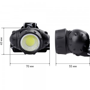 Налобный светодиодный фонарь ЭРА GB410 на батарейках 3хААА, 3 режима, черный, IP44 Б0051463