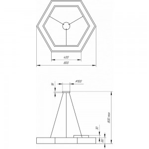 Светодиодный светильник ЭРА Geometria Hexagon SPO124B40K051 51Вт 4000К 3900Лм IP40 черный Б0050557