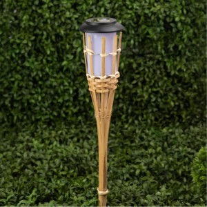 Садовый светильник ЭРА ERASF22-24 Факел бамбук, на солнечной батарее, 56 см, Б0053382