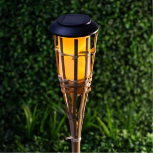 Садовый светильник ЭРА ERASF22-24 Факел бамбук, на солнечной батарее, 56 см, Б0053382