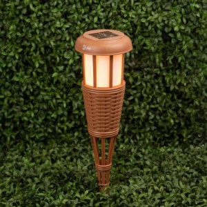 Садовый светильник ЭРА ERASF22-35 Факел бамбук, на солнечной батарее, 90 см, Б0053383