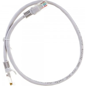 Патч-корд ЭРА Simple PC-0.5U-A U/UTP категория 5e, длина 0,5 метра, неэкранирован, серый, Б0051369