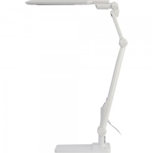 Настольный светодиодный светильник ЭРА NLED-497-12W-W на струбцине и с основанием, белый Б0052770