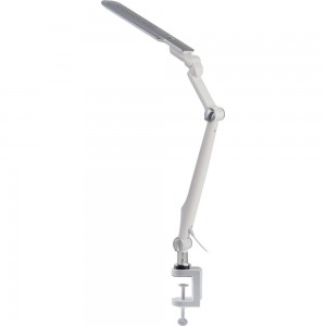 Настольный светодиодный светильник ЭРА NLED-496-12W-S на струбцине, серебро Б0052768