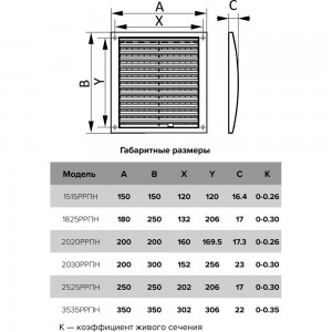 Решетка вентиляционная РРПН разъемная регулируемая 180х250 мм ASA STREETLINE ERA 89-067