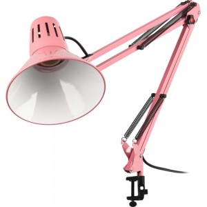 Настольный светильник ЭРА N121E2740WP Е27, на струбцине, розовый Б0052761