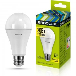 Электрическая светодиодная лампа Ergolux LED-A65-20W-E27-3K ЛОН 20Вт E27 3000K 172-265В 13182