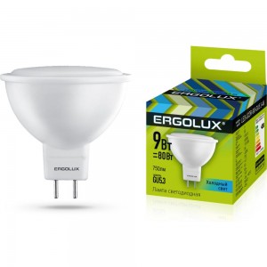 Электрическая светодиодная лампа Ergolux LED-JCDR-9W-GU5.3-4K JCDR 9Вт GU5.3 4500K 172-265В 13625