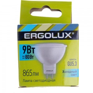 Электрическая светодиодная лампа Ergolux LED-JCDR-9W-GU5.3-4K JCDR 9Вт GU5.3 4500K 172-265В 13625