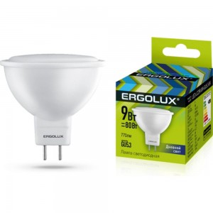 Электрическая светодиодная лампа Ergolux LED-JCDR-9W-GU5.3-6K JCDR 9Вт GU5.3 6500K 172-265В 13626