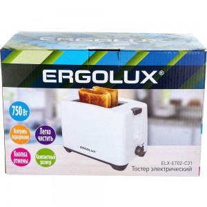 Электрический тостер ERGOLUX ELX-ET02-C31 бело-серый 13971
