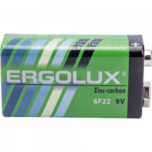 Батарейка Ergolux 6F22SR1, 9В, 6F22, SR1 12443