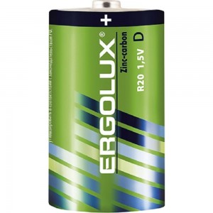 Батарейка Ergolux 1.5В, R20, SR2 12442