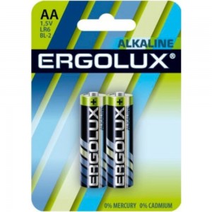 Батарейка Ergolux 1.5В LR6 Alkaline BL-2 11747