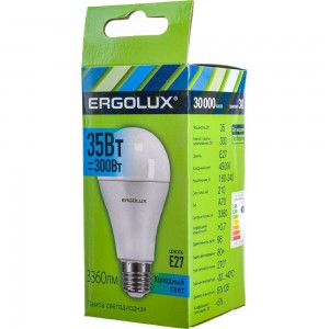 Светодиодная лампа Ergolux LED-A70-35W-E27-4K ЛОН 35Вт E27 4500K 180-240В 14231
