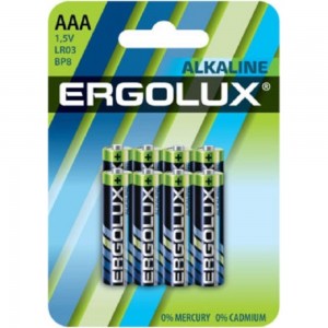 Батарейка Ergolux Alkaline BL8 LR03 (LR03 BP8, 1.5В) 14814