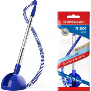 Настольная шариковая ручка ErichKrause R-301 Desk Pen 1.0, синий 46434