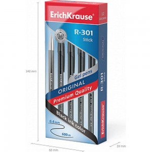 Гелевая ручка ErichKrause R-301 Original Gel Stick 0.5, черный 42721