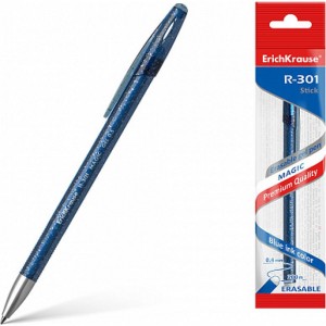 Гелиевая ручка ErichKrause R-301 Magic Gel со стираемыми чернилами 0.5 синий в пакете по 1 шт 45212