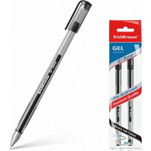 Гелевая ручка ErichKrause G-Tone, черный в пакете по 2 шт 39516