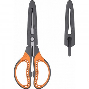 Ножницы ErichKrause Protector, 16.5 см с чехлом, серо-оранжевый 48056