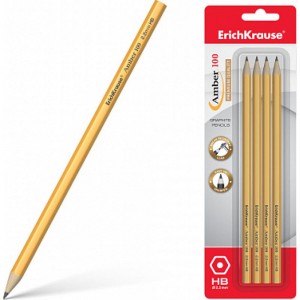 Чернографитный шестигранный карандаш ErichKrause Amber 100 HB 4 шт 45475