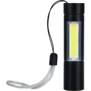 Фонарик Ермак LED + COB, 400мАч, USB кабель, 2x2х8,6см, 3 режима 224-070