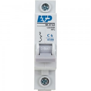 Автоматический выключатель ETP 1P 6А тип C 4,5 кА 11111