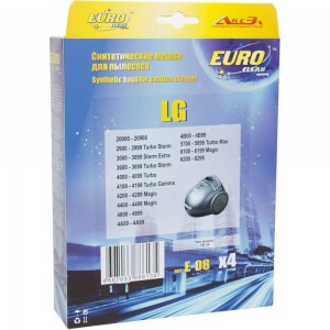 Мешок-пылесборник синтетический для пылесосов LG (4 шт.) EURO CLEAN E-08/4